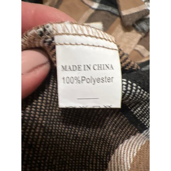 Women's Tan Plaid Button Down Shacket Jacket NWOT Size M - Picture 9 of 12